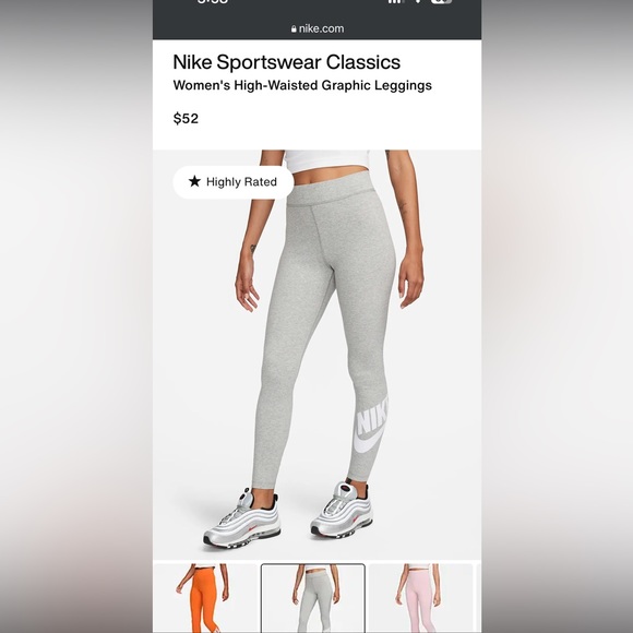 Slim fit Cotton Nike Leggings size Small, but fits like XS - Picture 4 of 4